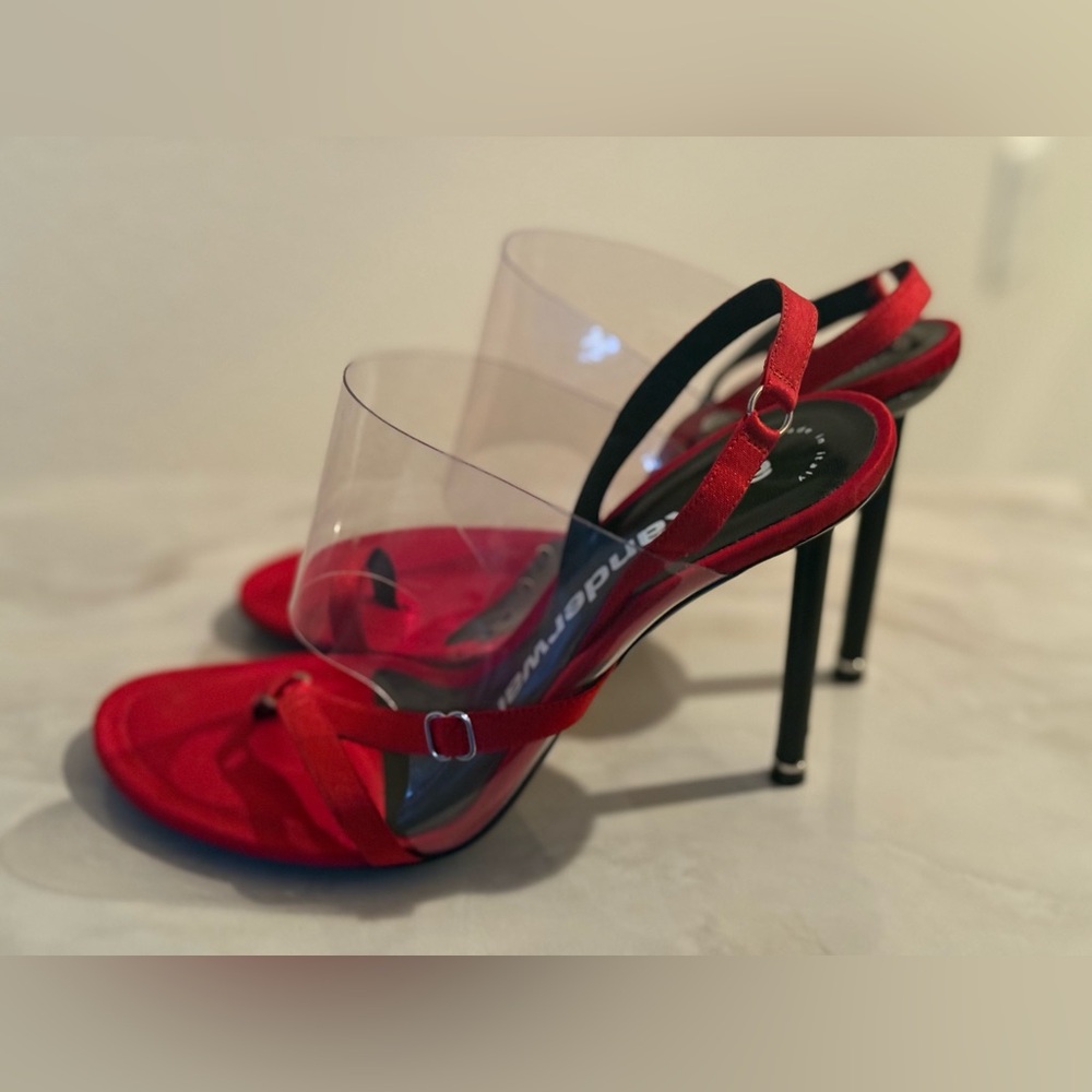 Alexander Wang Red Sandals With Transparent Strap View 5